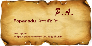 Poparadu Artúr névjegykártya